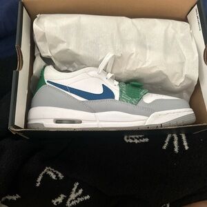 Nike White, Blue, and Green Sneakers